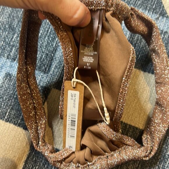 NWT: SKIMS - GLITTER SWIM RUCHED BIKINI TANGA - Picture 6 of 7